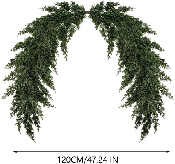 Juleguirlande til kaminhylde 120 cm realistisk kunstig -