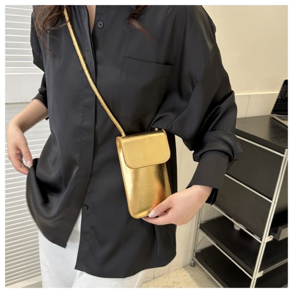 Women's PU Leather Shoulder Bag Solid Color Crossbody Bag Cell Phone Wallet