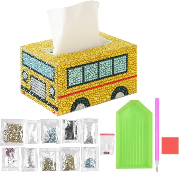 DIY Tissue Box, DIY 5D Diamond Tissue Box, Tissue Dispenser, Squa