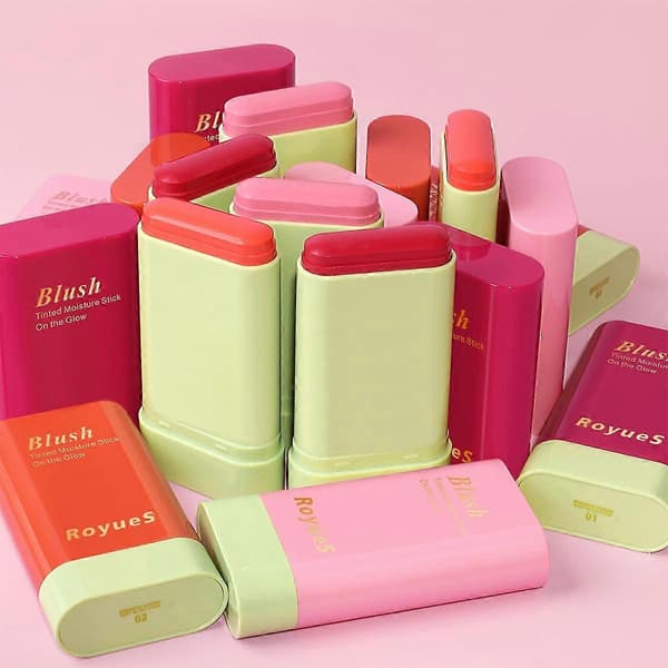 Creme Blush Stick til kinder, læber og øjne Vandtæt Multi-Anvendelig Makeup Stick Pink M