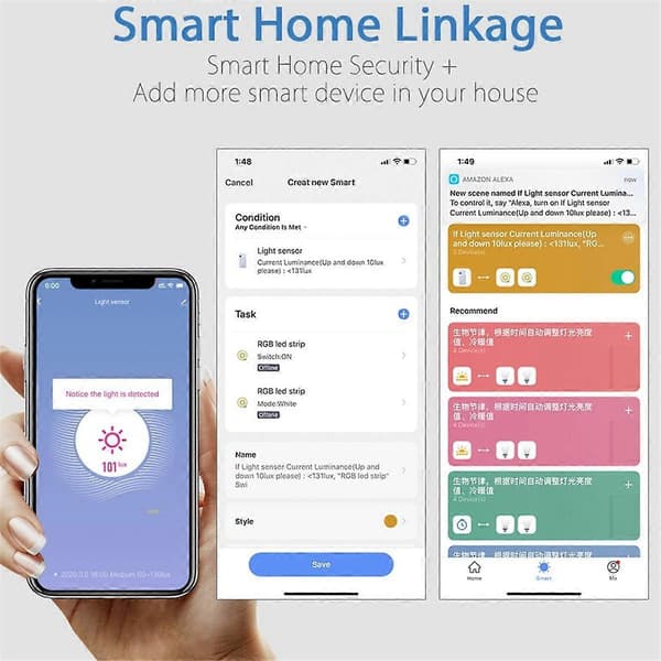 Tuya ZigBee lyssensor Smart Home belysningssensor APP Link Control lysstyrkedetektor belysningsautomation