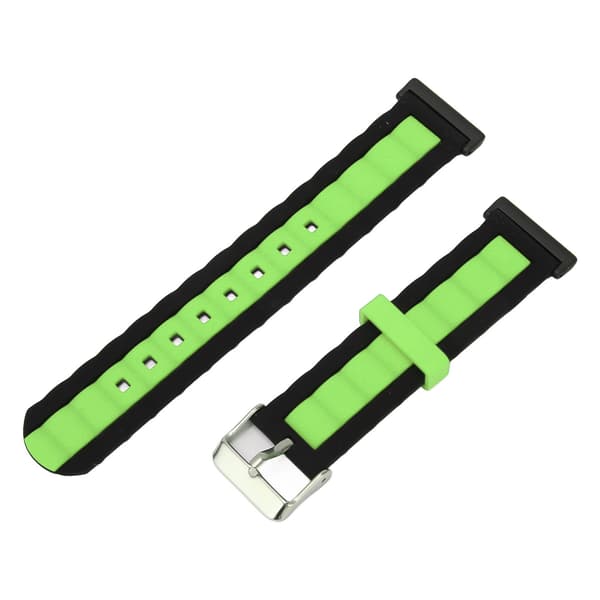 Silicone Wristband Adjustable Waterproof Elastic Replacement Strap for Watch FIT 2 Black Green