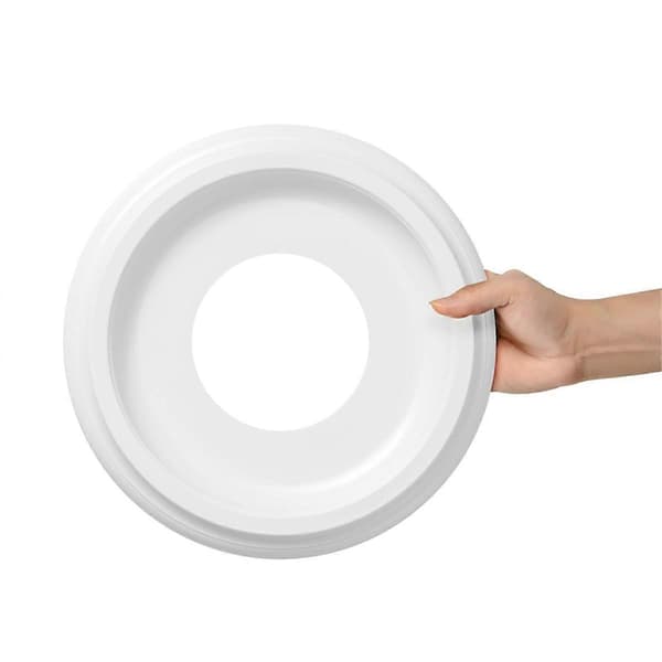 2-pak Formstøbte PU Loftrosetter 25,4 cm YD X 10,2 cm ID (Passer til Loftkopper op til 18,4 cm) Hvid