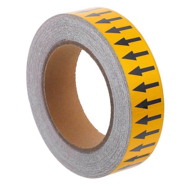 Gas Pipe Identification Arrow Tape Flow Direction Identification Self-Adhesive Yellow 30MM*20M Safety Marking 1 Set