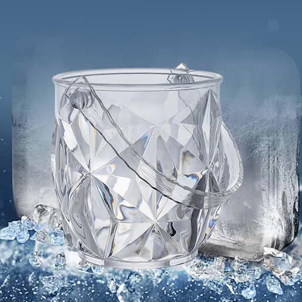 Isbøtte, bærbar akryl med håndtak for restaurantfester vinflaske, 1,2L