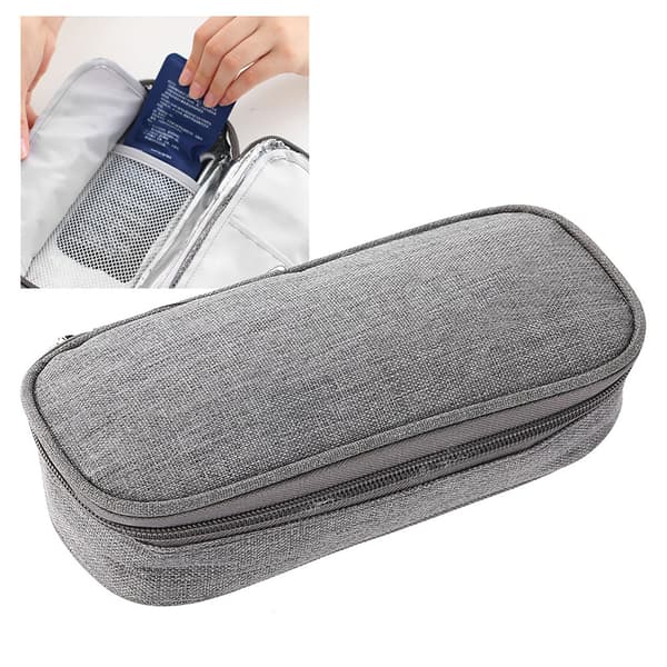 Portable Insulin Cooler Bag Protective Case Medical Insulation Cooling Pouch Case (Grey) 1.3 1.3