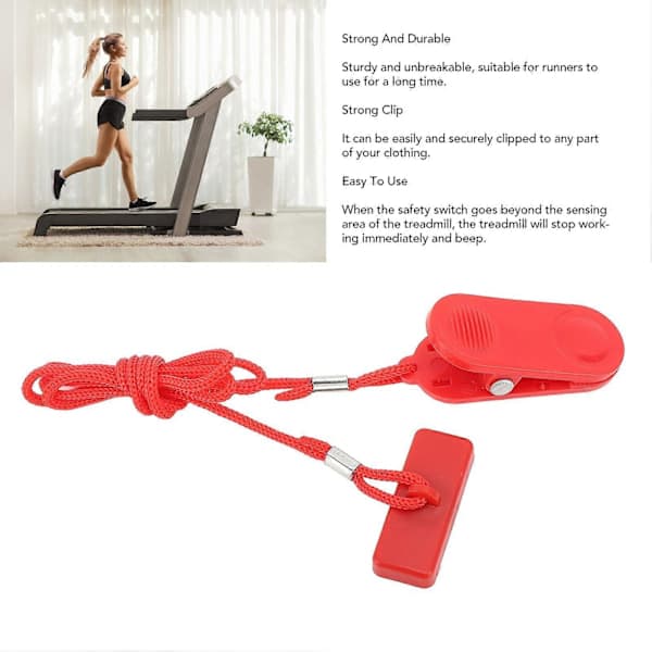 2 st Universal Magnetic Treadmill Safety Lock Emergency Stop Switch with Wire Clip Start Key