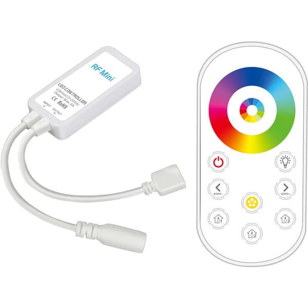 LED-controller RF Radiofrekvens Mini Tryk Ultratynd RGB Farve Lysstrimmel Controller