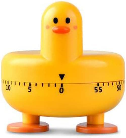 Kitchen Timer Cartoon Duck Shaped Egg Timer Mechanical Rotating Alarm with 60 Minutes, Kitchen Utensil - Gift and Home Use