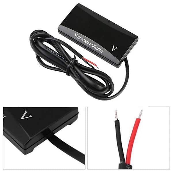 12V SPEC Digital LED-display Voltmeter Bil Motorcykel Spændingspanelmåler Rød