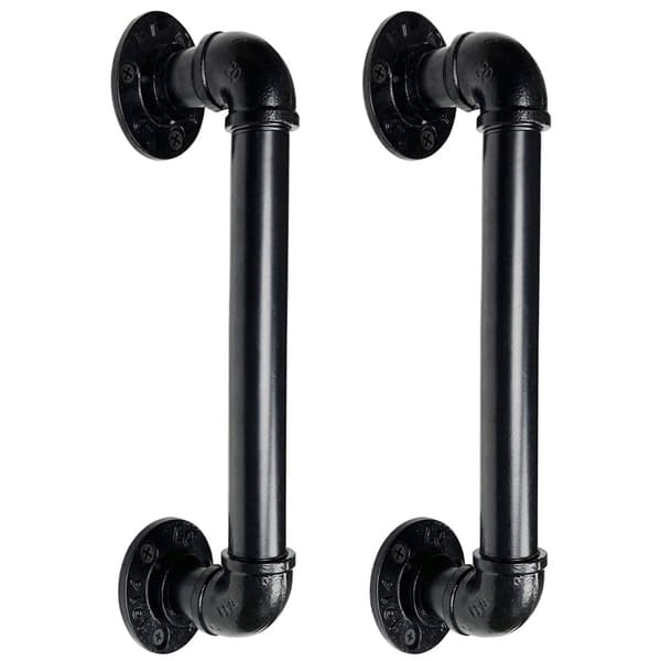 2 stk 35 cm Skydedørshåndtag Sort Dørhåndtag Retro Ladeport