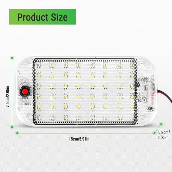 12V LED Interior Light Car Lamp Bright 48 LEDs with On/Off Switch for Van Camping Boat 2 pcs