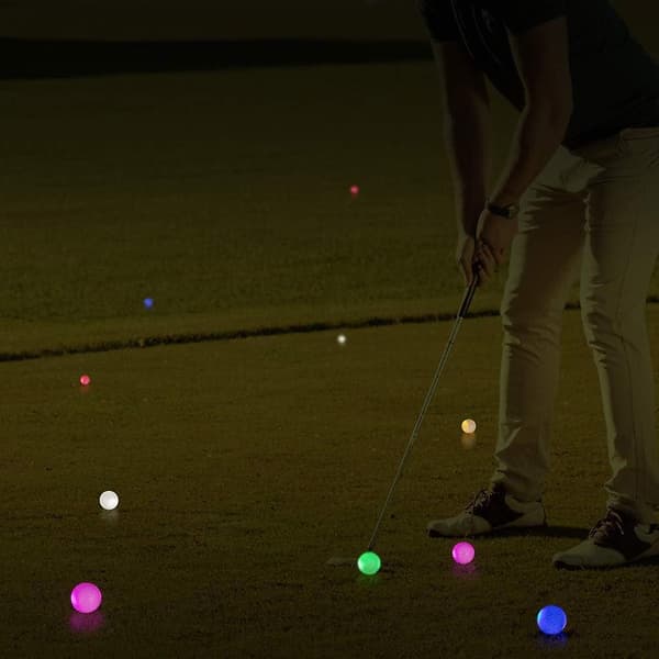 6 LED Golfbolde, Lysende Golfbolde, Selvlysende Golfbolde til Natgolf, Natøvelse og Lange Golfslag
