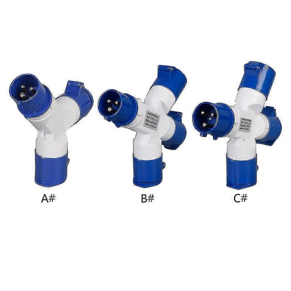 16a Campingvogner Enkel Til 2/3-veis Elektrisk Koblingsdeler Adapter