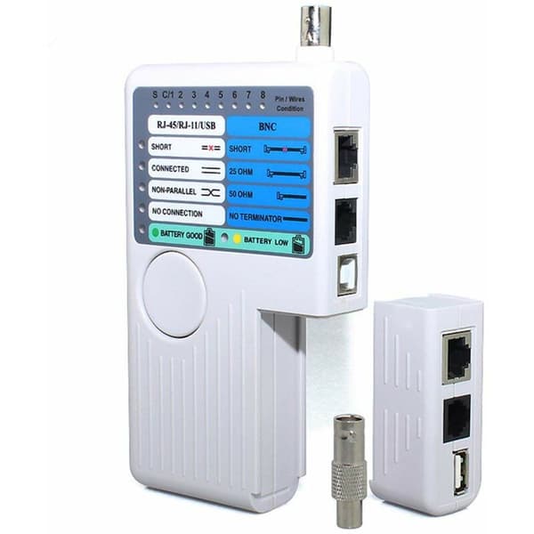 RJ11 RJ45 USB BNC Netværkskabeltester til UTP STP LAN Sporet kabel KLB
