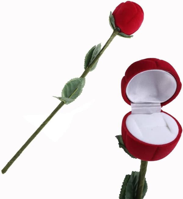 Rosor Blomformade Ringar Smyckeskrin, Alla hjärtans dag presentask och vigselringask