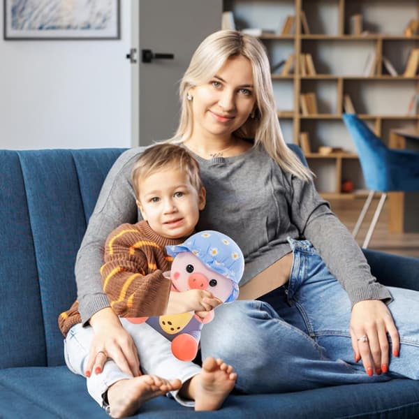 Sika pehmolelu, sikatyyny pullomaidolla Kawaii-lelu-FX-