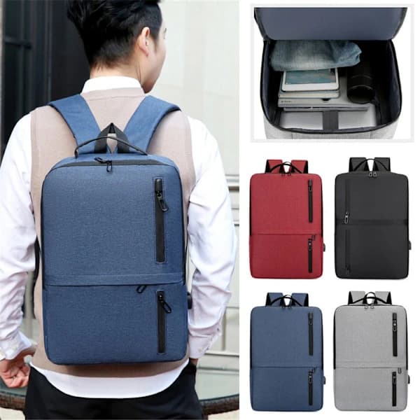 15.6 inch Laptop Backpack Waterproof School Bag Blue