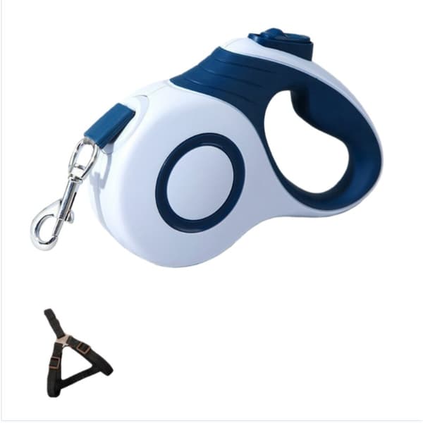 5 Meter Retractable Dog Leash with Harness - Anti-Pull, Automatic Extension Leash for Small to Medium Dogs (7.5 kg - 20 kg) Blue Blue Blue