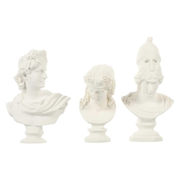 3 Pcs Figure Statue Ornament Famous Sculptures Plaster Bust Statues Photo Props