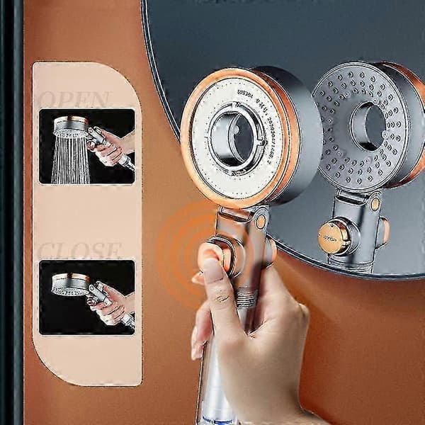 Double-Sided Shower Head Rain Shower Bathroom 3 Modes ABS Round Chrome Water-Saving Nozzle G1/2 Wall-Mounted Adjustable Shower