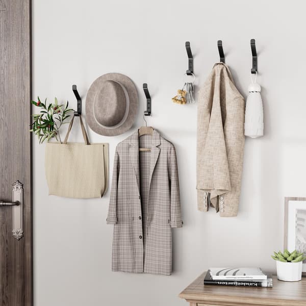 Coat Hooks for Wall - Door Hooks (10-pack) - Heavy Duty Wall Mounted Coat Hooks - Premium Design Stainless Steel Wall Hooks for Hanging