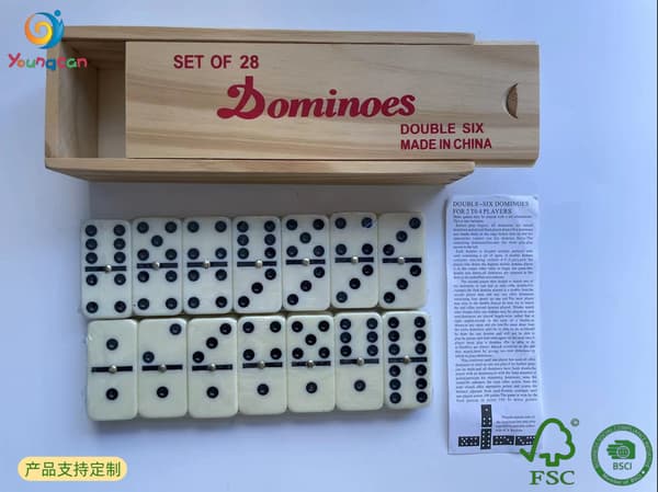 Trædomino / -Dominospil Varmhvid