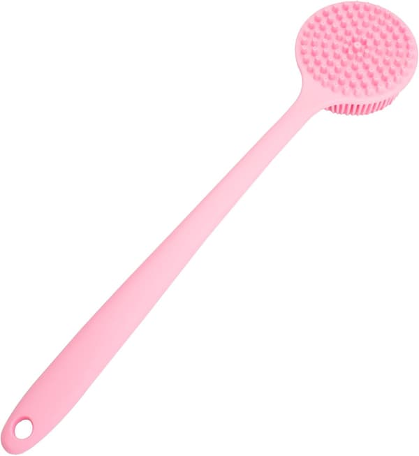 Back brush for shower, soft silicone bath brush with long handle
