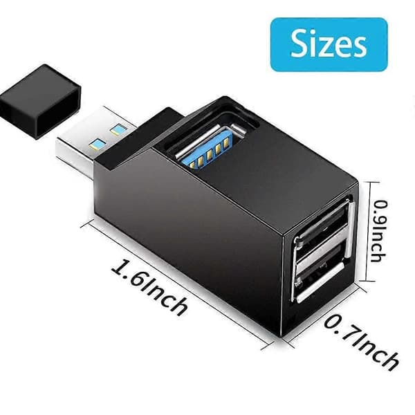USB-hub, Mini USB 3.0-hub, avtakbar adapter (3 porter)