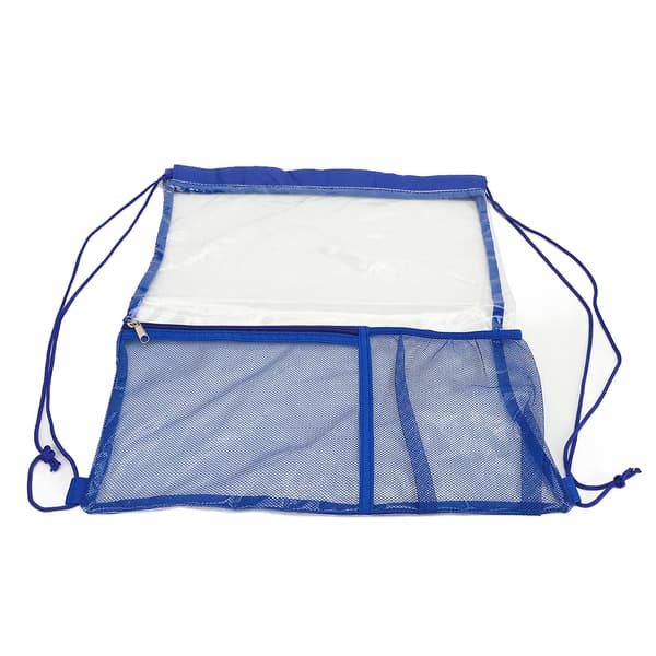 Large Capacity Foldable Transparent PVC See Through Beach Swimming Blue Backpack