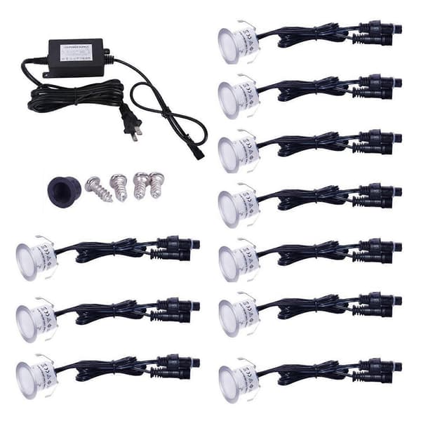 10 Stykker LED Dekklys Hagevei Lampe Vanntett [DB] Hvit White