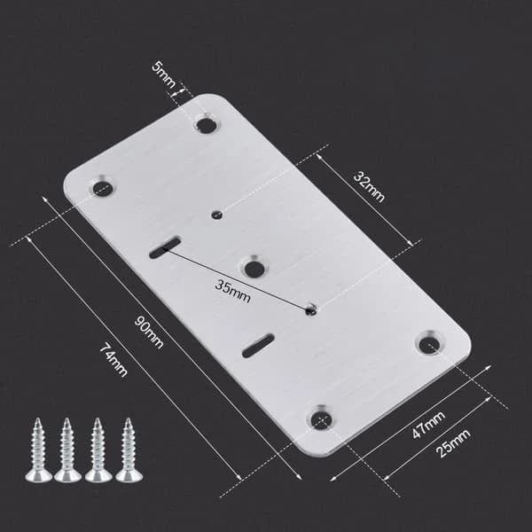 {PL}TS Reparationsplade til hængsler 90x47mm 10-pak