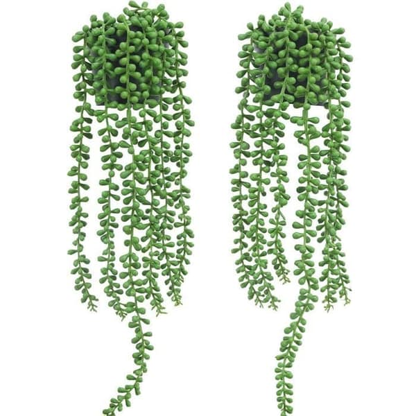 Artificial Hanging Plants, Small Artificial Succulents, Wall Decoration, 2-Pack