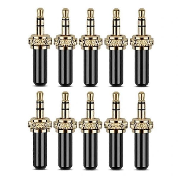 10 stk 3,5 mm stik mini 3,5 mm skruelås stereostik til trådløs mikrofonkabel