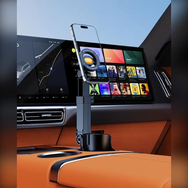 Multifunctional Cup Holder Stand Compatible with MagSafe, N52 Strong Magnet, 360° Adjustable, Extendable Arm and Ball Joint for Car
