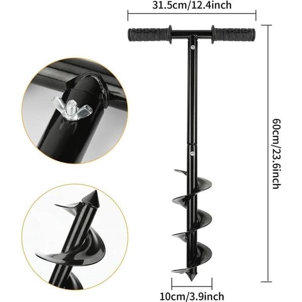 Garden Drill Set, Earth Drill with Non-Slip Handle, Garden Drill, Spiral Drill