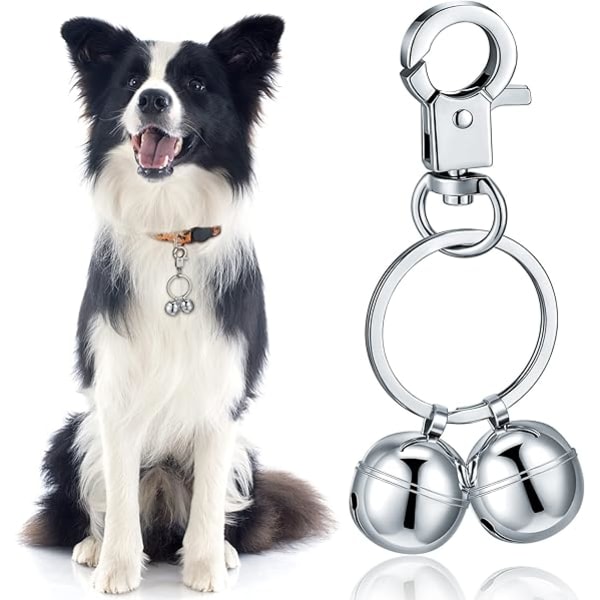 Pair of Dog Bells Pendant (Silver) Dog Bells Cat Pet Bell Pet