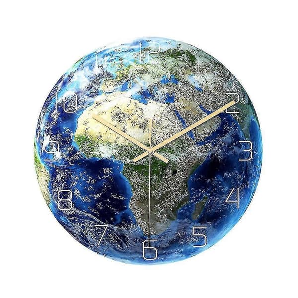 Luminous Earth Wall Clock Acrylic Material Silent Home Decor Wall Clock