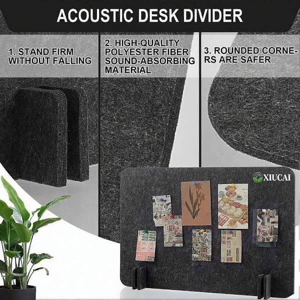 Privacy Screen 40x40cm Light Grey Sneeze Guard Panel with Stable Base for Desk and Office