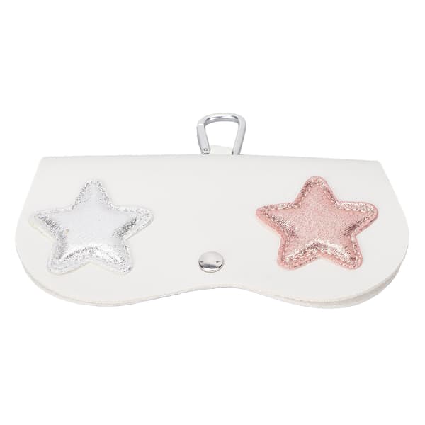 Eyeglass Case Five-Pointed Star Pattern Portable Eyeglass Protection Storage Decoration Bag White