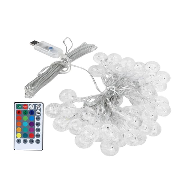 5m 50 LED String Light Waterproof RGB + WW Remote Control Ball KLB