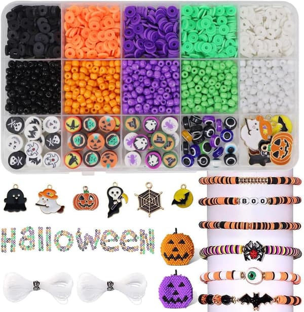 2086 st Halloween Charm Bracelet Making Kit med Pumpa & Spökpärlor[JUN]_OF