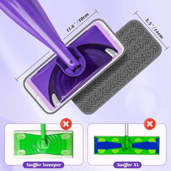 Gjenbrukbare moppputer kompatible med Swiffer Wet Jet Mopp - Våte puter påfyll Våte tørre moppkluter Mikrofiber moppputer erstatning