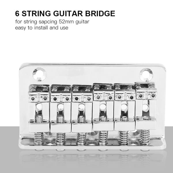 1 pc Fixed 6-string Bridge Tailpiece for 52mm Electric Guitar Bass