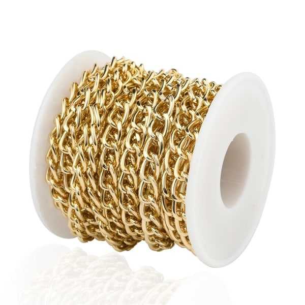 Handgjort halsband, halvfabrikat (guld), metallkedja DIY