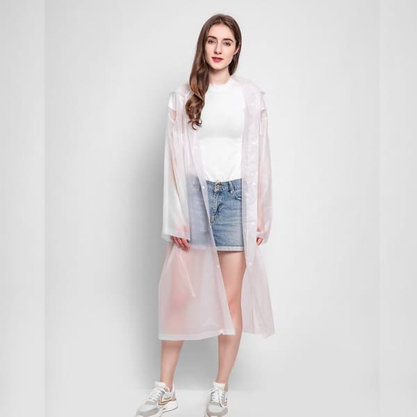 Transparent Raincoat PEVA Portable Waterproof Rain Poncho Breathable Rain Jacket