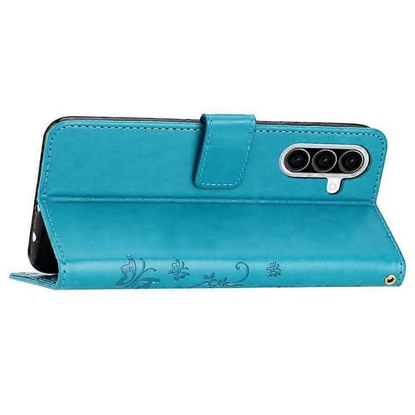 Kompatibelt skal för Samsung Galaxy A26 5G PU-läder Plånboksfodral med rem [DB] Blå Blue