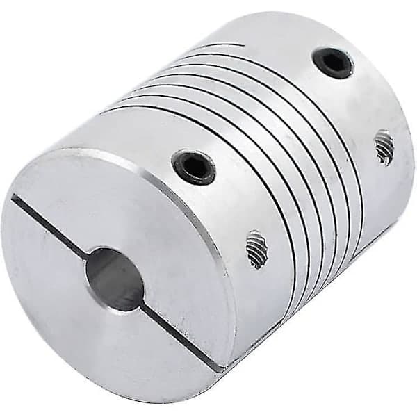 8 mm til 10 mm akselkobling 19 mm længde 25 mm diameter stepmotorkobling aluminiumslegering koblingsstykke til 3D-printer CNC-maskine DIY-enkoder