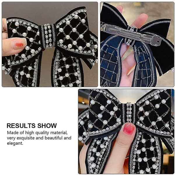Store Hårklemmer med Rosette, Rhinestone, Perler, Hårstift, Rosette Alligatorklemmer