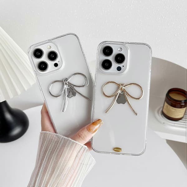 1. enkeli 3D rusetti pehmeä puhelinkotelo iPhone 16 Pro Maxille